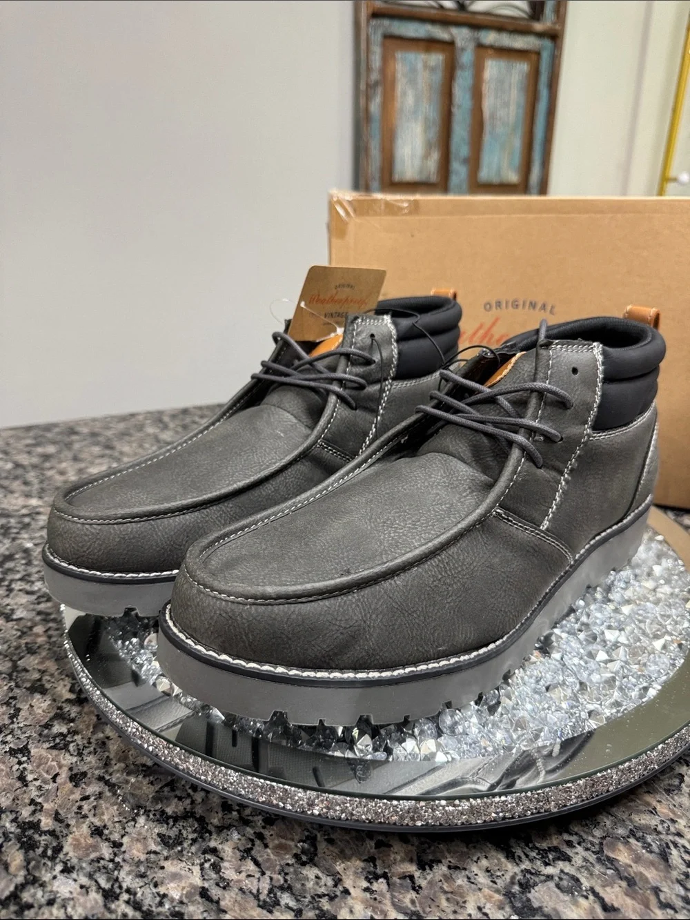 Weatherproof Gray Weatherproof Chukka Boots - Lace-Up Ankle Boot NEW 13M